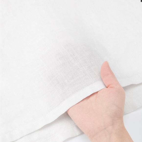 Black Muji Short Sleeve Blouse (washed hemp) - Picture 14 of 16